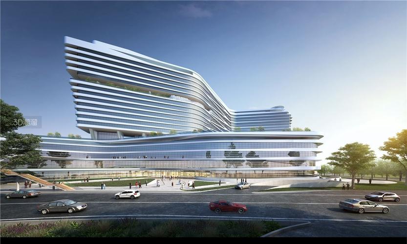 现代化医院建筑设计方案效果图 以人为本的疗愈空间与智慧医疗的融合